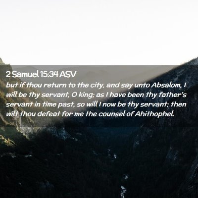Picture 02 - 2 Samuel 15:34 ASV - but if thou return to the city, and say unto - Bible Verse Picture