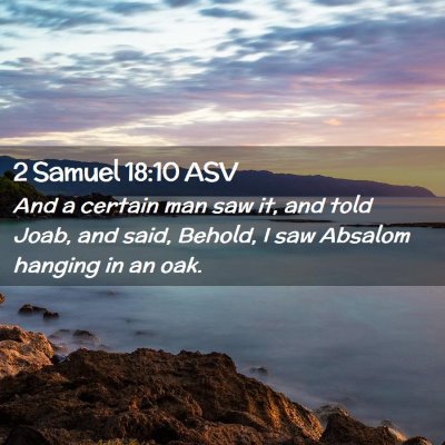 Picture 02 - 2 Samuel 18:10 ASV - And a certain man saw it, and told Joab, and - Bible Verse Picture