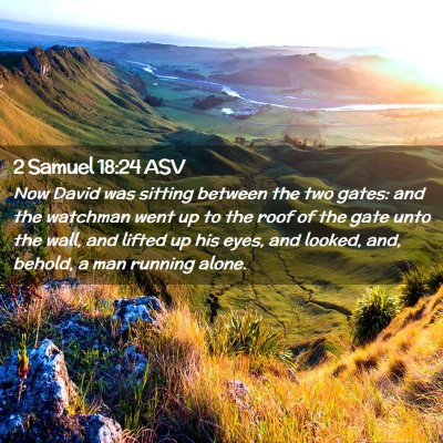 Picture 02 - 2 Samuel 18:24 ASV - Now David was sitting between the two gates: and - Bible Verse Picture