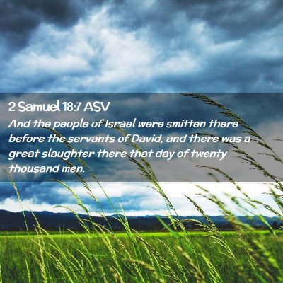 Picture 02 - 2 Samuel 18:7 ASV - And the people of Israel were smitten there - Bible Verse Picture