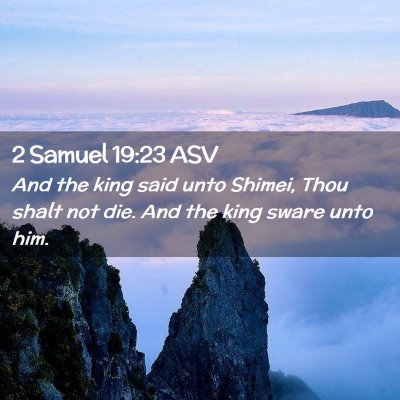 Picture 02 - 2 Samuel 19:23 ASV - And the king said unto Shimei, Thou shalt not - Bible Verse Picture