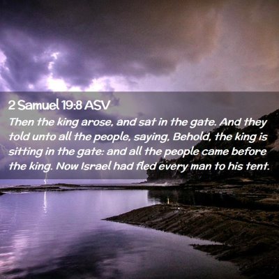 Picture 02 - 2 Samuel 19:8 ASV - Then the king arose, and sat in the gate. And - Bible Verse Picture