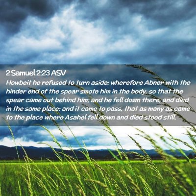 Picture 02 - 2 Samuel 2:23 ASV - Howbeit he refused to turn aside: wherefore Abner - Bible Verse Picture