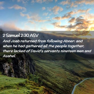Picture 02 - 2 Samuel 2:30 ASV - And Joab returned from following Abner: and when - Bible Verse Picture