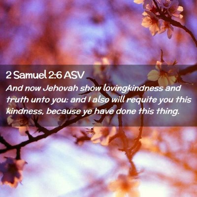 Picture 02 - 2 Samuel 2:6 ASV - And now Jehovah show lovingkindness and truth - Bible Verse Picture