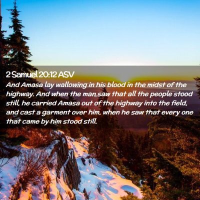 Picture 02 - 2 Samuel 20:12 ASV - And Amasa lay wallowing in his blood in the midst - Bible Verse Picture