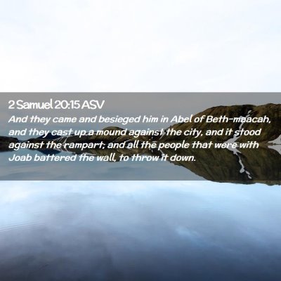 Picture 02 - 2 Samuel 20:15 ASV - And they came and besieged him in Abel of - Bible Verse Picture