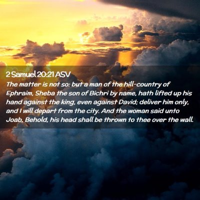 Picture 02 - 2 Samuel 20:21 ASV - The matter is not so: but a man of the - Bible Verse Picture