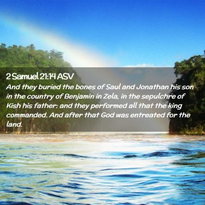 Picture 02 - 2 Samuel 21:14 ASV - And they buried the bones of Saul and Jonathan - Bible Verse Picture