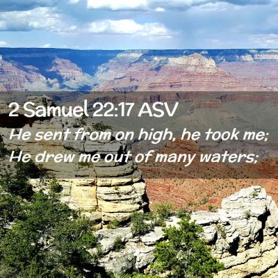 Picture 02 - 2 Samuel 22:17 ASV - He sent from on high, he took me; He drew me out - Bible Verse Picture