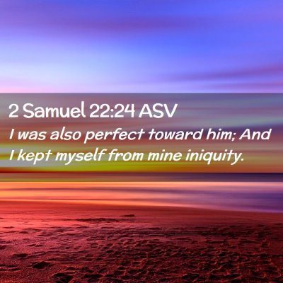Picture 02 - 2 Samuel 22:24 ASV - I was also perfect toward him; And I kept myself - Bible Verse Picture