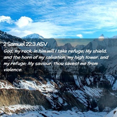 Picture 02 - 2 Samuel 22:3 ASV - God, my rock, in him will I take refuge; My - Bible Verse Picture