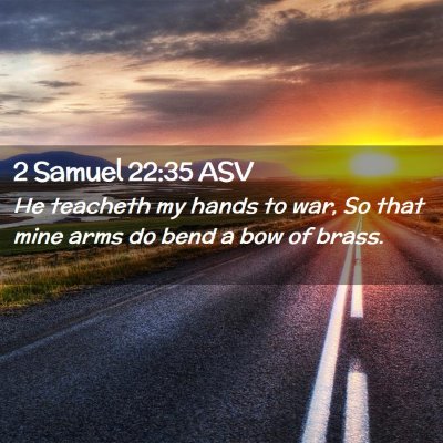 Picture 02 - 2 Samuel 22:35 ASV - He teacheth my hands to war, So that mine arms do - Bible Verse Picture