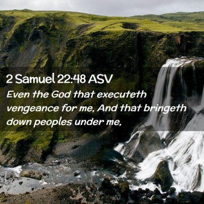 Picture 02 - 2 Samuel 22:48 ASV - Even the God that executeth vengeance for me, And - Bible Verse Picture