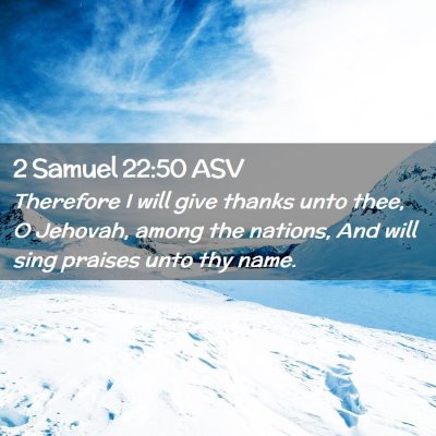 Picture 02 - 2 Samuel 22:50 ASV - Therefore I will give thanks unto thee, O - Bible Verse Picture