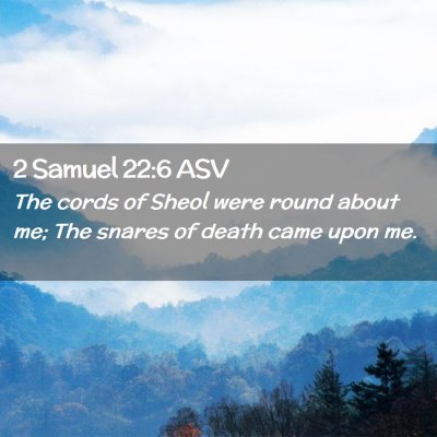 Picture 02 - 2 Samuel 22:6 ASV - The cords of Sheol were round about me; The - Bible Verse Picture