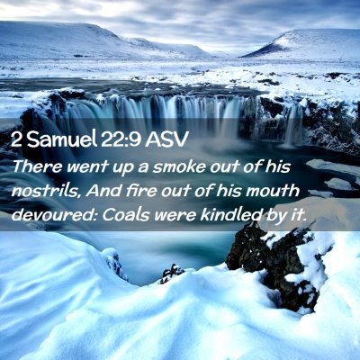 Picture 02 - 2 Samuel 22:9 ASV - There went up a smoke out of his nostrils, And - Bible Verse Picture