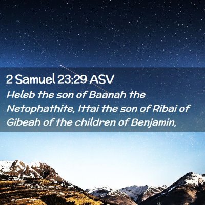 Picture 02 - 2 Samuel 23:29 ASV - Heleb the son of Baanah the Netophathite, Ittai - Bible Verse Picture