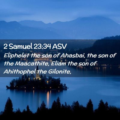 Picture 02 - 2 Samuel 23:34 ASV - Eliphelet the son of Ahasbai, the son of the - Bible Verse Picture