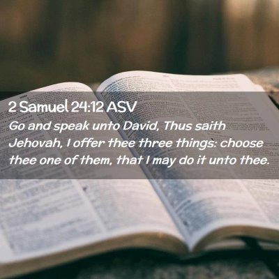 Picture 02 - 2 Samuel 24:12 ASV - Go and speak unto David, Thus saith Jehovah, I - Bible Verse Picture