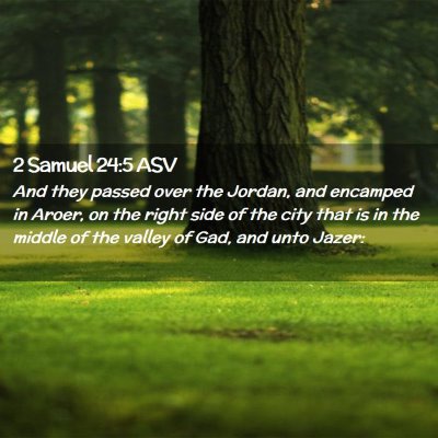 Picture 02 - 2 Samuel 24:5 ASV - And they passed over the Jordan, and encamped in - Bible Verse Picture