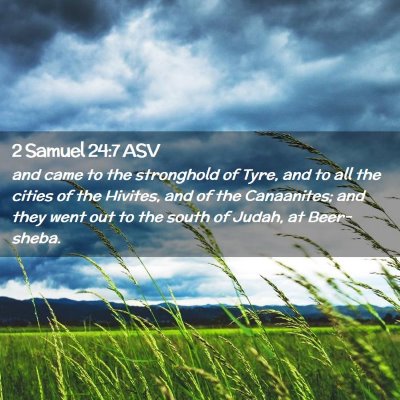 Picture 02 - 2 Samuel 24:7 ASV - and came to the stronghold of Tyre, and to all - Bible Verse Picture