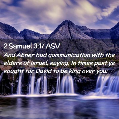 Picture 02 - 2 Samuel 3:17 ASV - And Abner had communication with the elders of - Bible Verse Picture