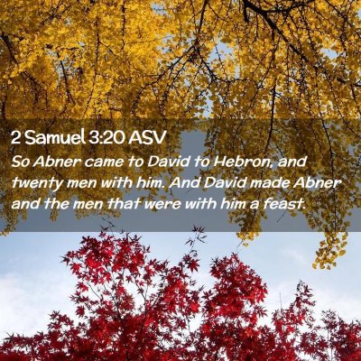 Picture 02 - 2 Samuel 3:20 ASV - So Abner came to David to Hebron, and twenty men - Bible Verse Picture