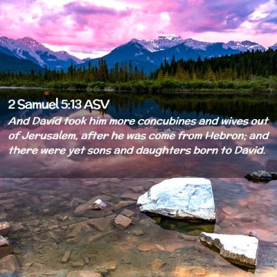 Picture 02 - 2 Samuel 5:13 ASV - And David took him more concubines and wives out - Bible Verse Picture
