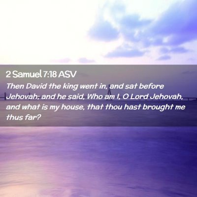 Picture 02 - 2 Samuel 7:18 ASV - Then David the king went in, and sat before - Bible Verse Picture