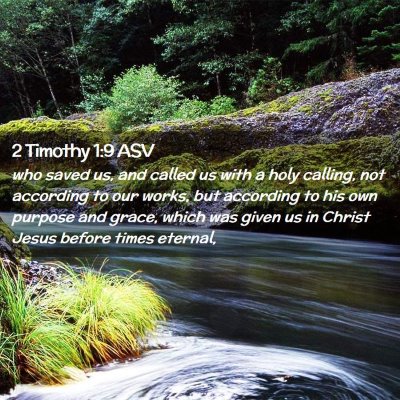 Picture 02 - 2 Timothy 1:9 ASV - who saved us, and called us with a holy calling, - Bible Verse Picture