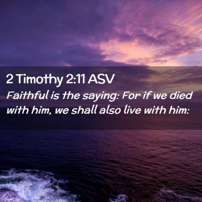 Picture 02 - 2 Timothy 2:11 ASV - Faithful is the saying: For if we died with him, - Bible Verse Picture