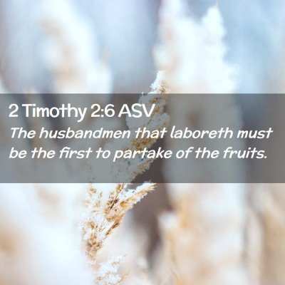 Picture 02 - 2 Timothy 2:6 ASV - The husbandmen that laboreth must be the first to - Bible Verse Picture