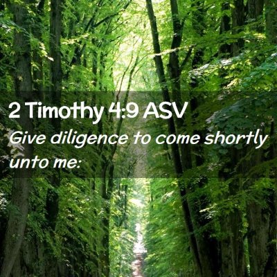 Picture 02 - 2 Timothy 4:9 ASV - Give diligence to come shortly unto - Bible Verse Picture