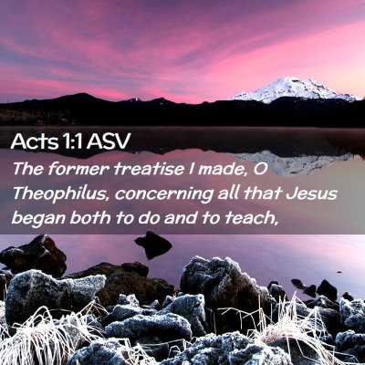 Picture 02 - Acts 1:1 ASV - The former treatise I made, O Theophilus, - Bible Verse Picture