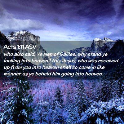 Picture 02 - Acts 1:11 ASV - who also said, Ye men of Galilee, why stand ye - Bible Verse Picture