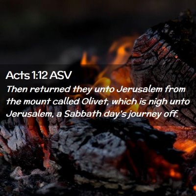 Picture 02 - Acts 1:12 ASV - Then returned they unto Jerusalem from the mount - Bible Verse Picture