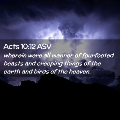 Picture 02 - Acts 10:12 ASV - wherein were all manner of fourfooted beasts and - Bible Verse Picture
