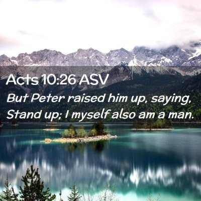 Picture 02 - Acts 10:26 ASV - But Peter raised him up, saying, Stand up; I - Bible Verse Picture