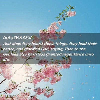 Picture 02 - Acts 11:18 ASV - And when they heard these things, they held their - Bible Verse Picture