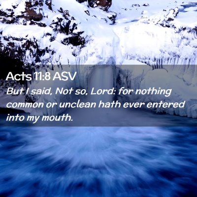Picture 02 - Acts 11:8 ASV - But I said, Not so, Lord: for nothing common or - Bible Verse Picture