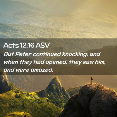 Picture 02 - Acts 12:16 ASV - But Peter continued knocking: and when they had - Bible Verse Picture