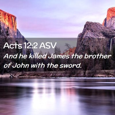Picture 02 - Acts 12:2 ASV - And he killed James the brother of John with the - Bible Verse Picture