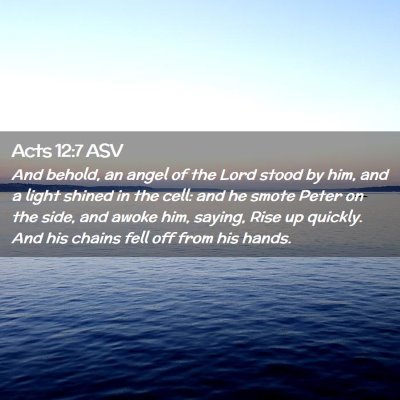Picture 02 - Acts 12:7 ASV - And behold, an angel of the Lord stood by him, - Bible Verse Picture