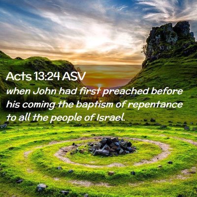 Picture 02 - Acts 13:24 ASV - when John had first preached before his coming - Bible Verse Picture