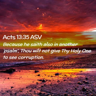 Picture 02 - Acts 13:35 ASV - Because he saith also in another `psalm', Thou - Bible Verse Picture