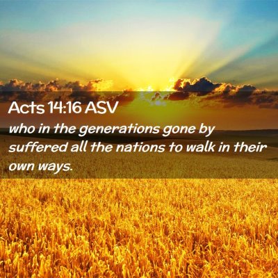Picture 02 - Acts 14:16 ASV - who in the generations gone by suffered all the - Bible Verse Picture
