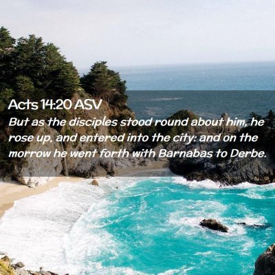 Picture 02 - Acts 14:20 ASV - But as the disciples stood round about him, he - Bible Verse Picture