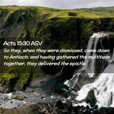 Picture 02 - Acts 15:30 ASV - So they, when they were dismissed, came down to - Bible Verse Picture