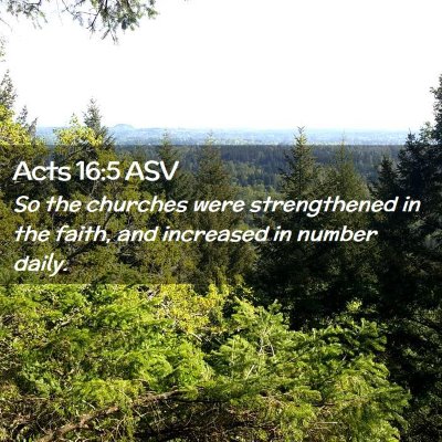 Picture 02 - Acts 16:5 ASV - So the churches were strengthened in the faith, - Bible Verse Picture